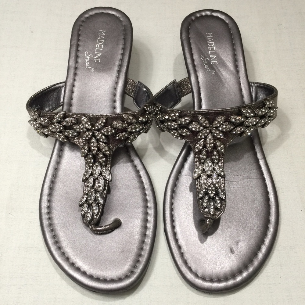 “Madeline Stuart” rhinestone wedge thong sandal-10